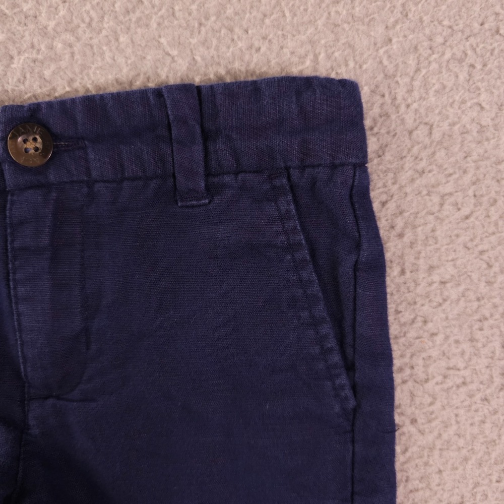 Janie and Jack Red White and You Shorts Boys 2T Navy Blue Linen Blend Chino - Picture 9 of 11